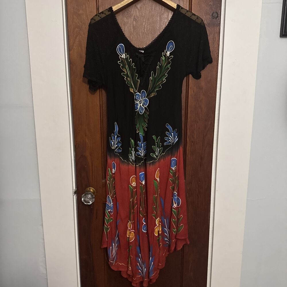 Anjli Bohemian Floral Embroidered Dress NWT Size M Women’s Summer Boho #0109